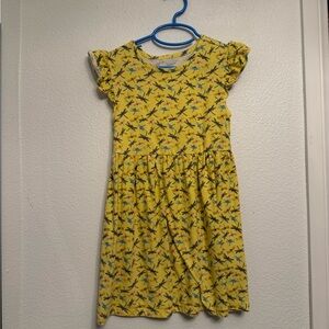 Toughskins Yellow Kids Dress with Floral Pattern